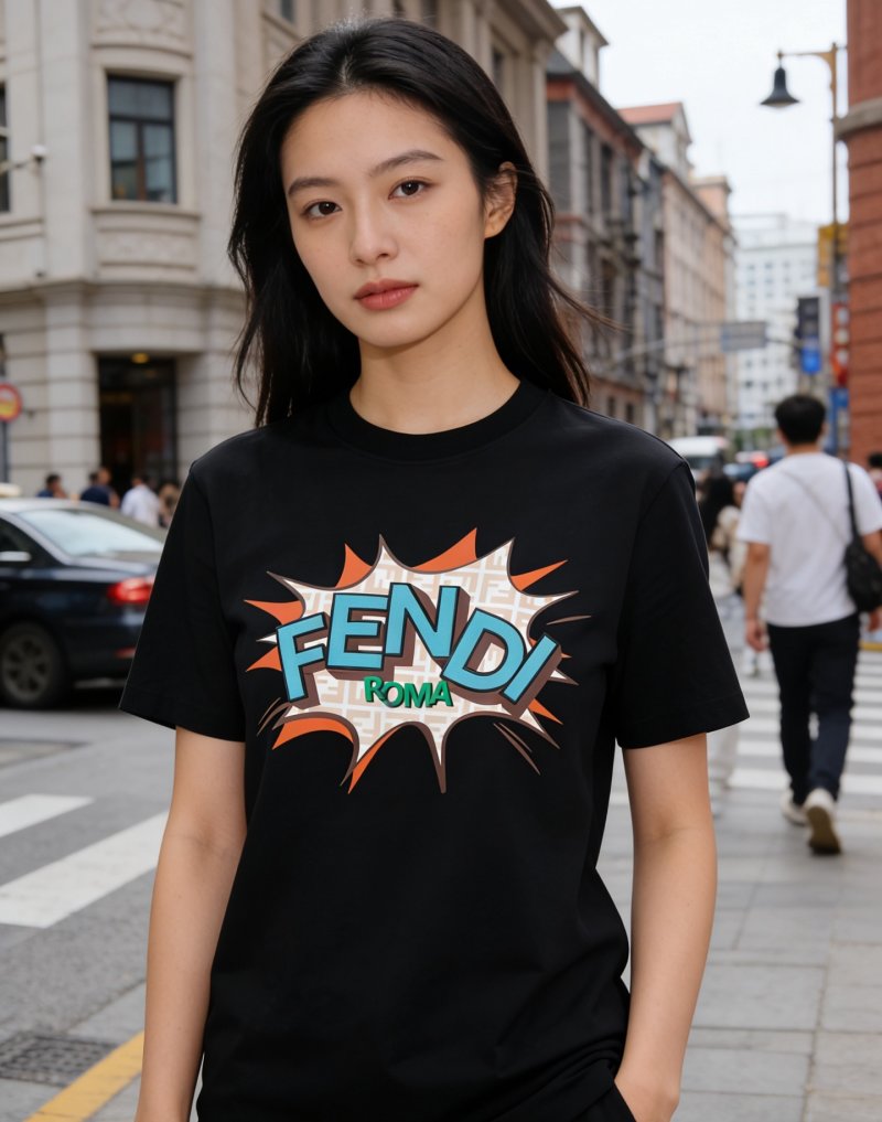 Fendi Mania Black Graphic T-Shirt view