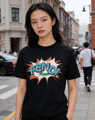 Fendi Mania Black Graphic T-Shirt view 3