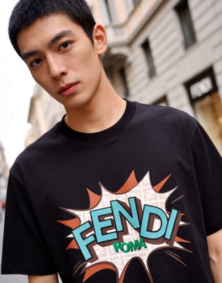 Fendi Mania Black Graphic T-Shirt view 4