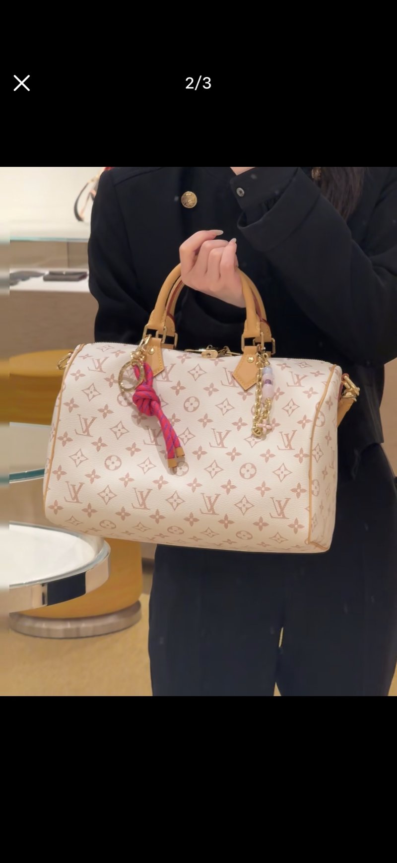 Louis Vuitton Monogram Speedy Handbag Cream