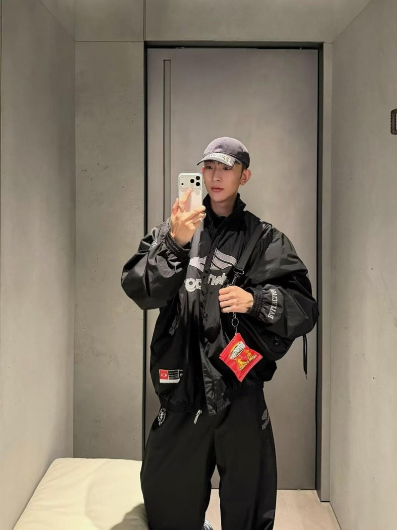 Balenciaga Black Logo Windbreaker Jacket view