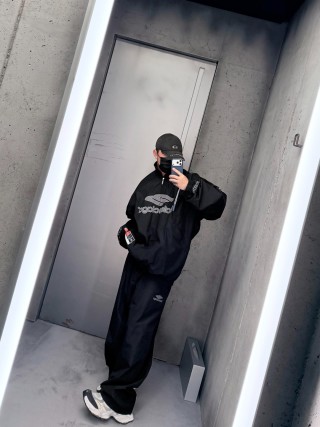 Balenciaga Black Logo Windbreaker Jacket view 5