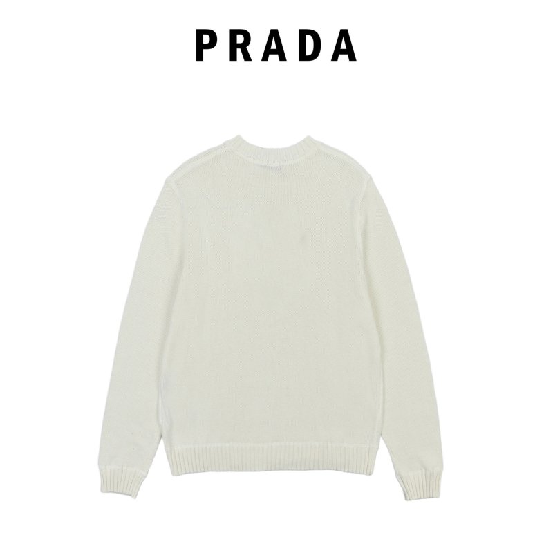 Prada Milano Crest Knit Sweater Cream view