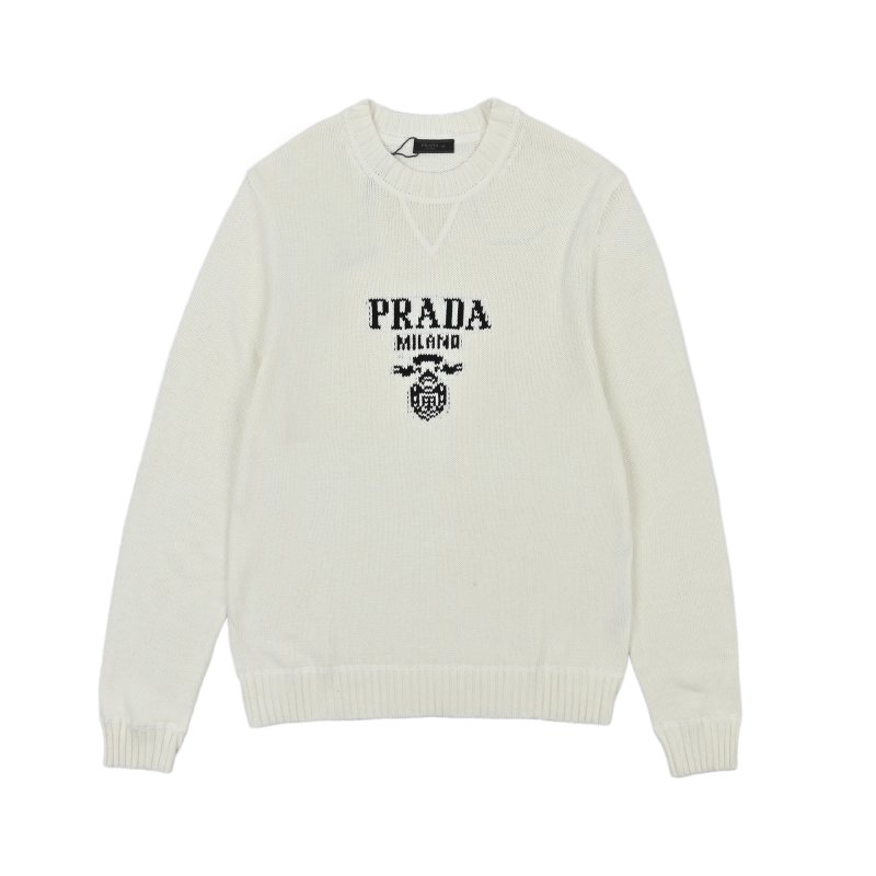 Prada Milano Crest Knit Sweater Cream view