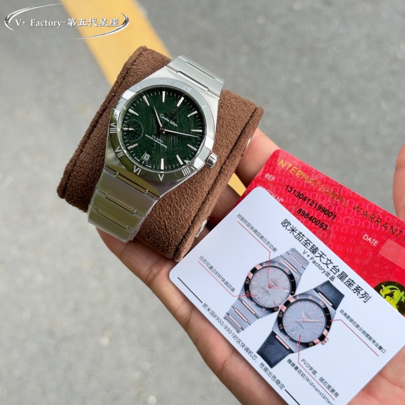 Omega Constellation 41mm Green Dial Steel Watch