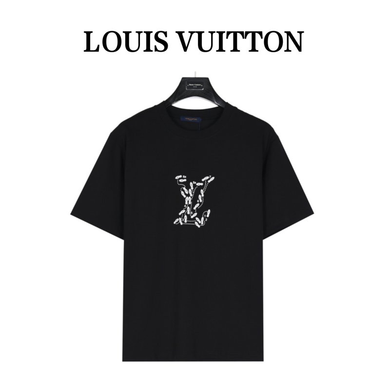 Black Oversized Graphic T-Shirt with Monogram Print view