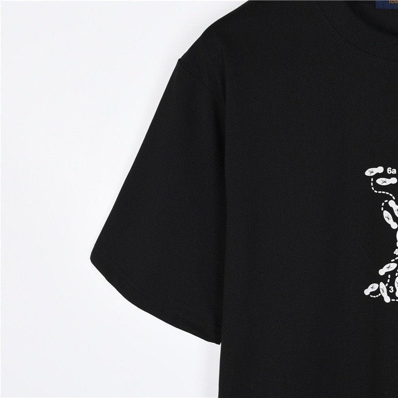 Black Oversized Graphic T-Shirt with Monogram Print view