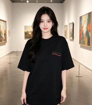 Balenciaga Black Logo Short Sleeve T-Shirt view 1