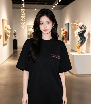 Balenciaga Black Logo Short Sleeve T-Shirt view 2