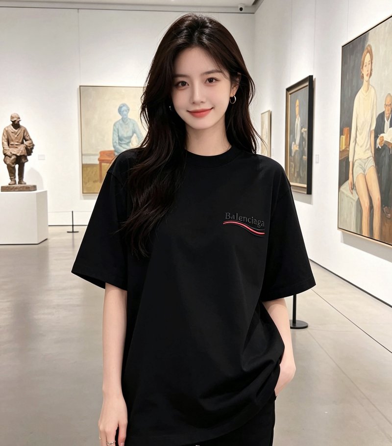 Balenciaga Black Logo Short Sleeve T-Shirt view