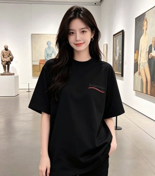 Balenciaga Black Logo Short Sleeve T-Shirt view 3