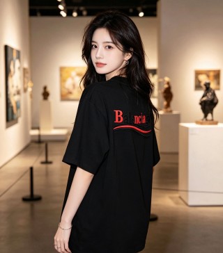 Balenciaga Black Logo Short Sleeve T-Shirt view 5