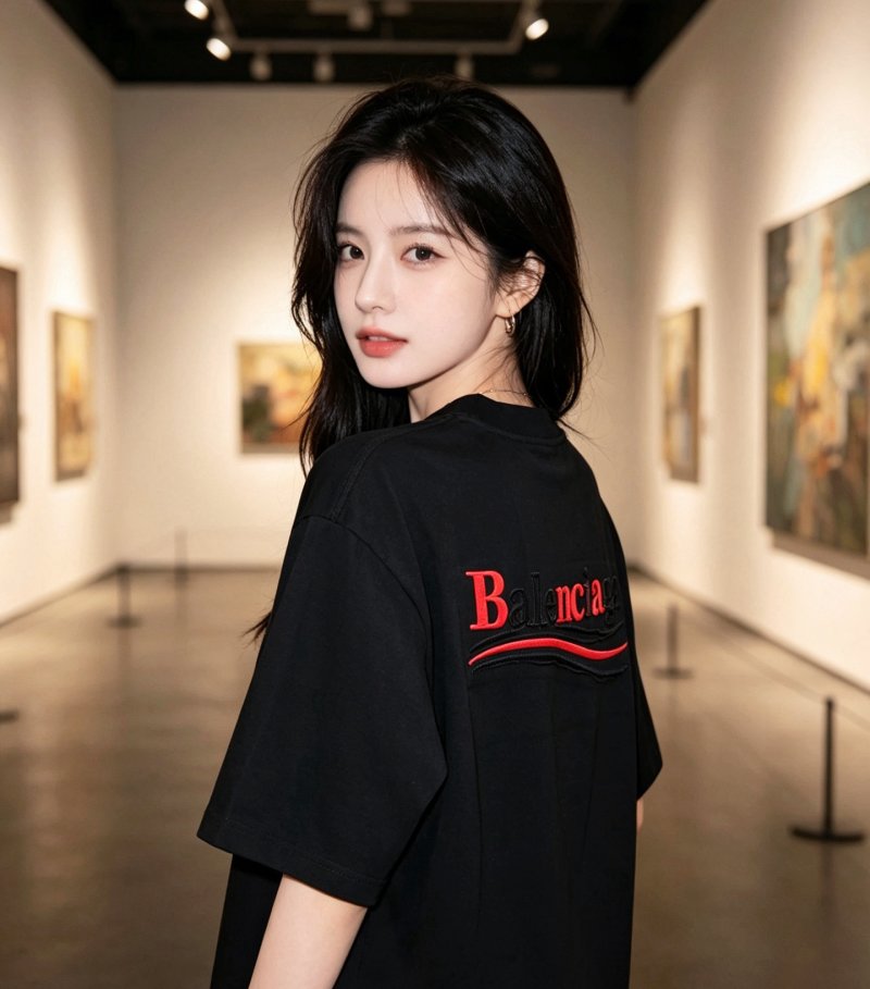 Balenciaga Black Logo Short Sleeve T-Shirt view
