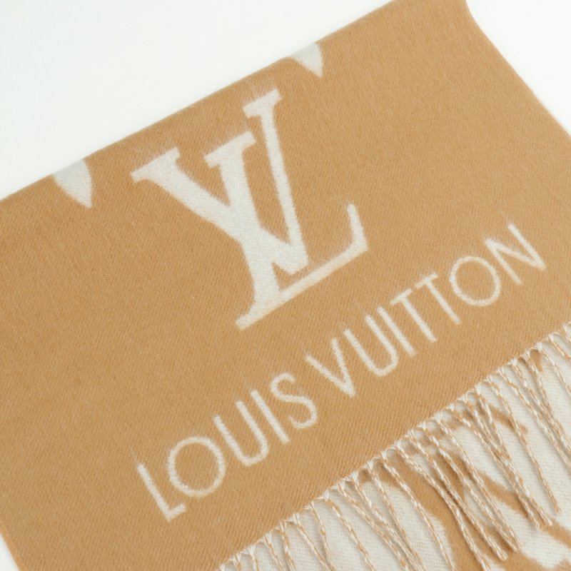 Louis Vuitton LV Monogram Cashmere Wool Scarf - Beige view