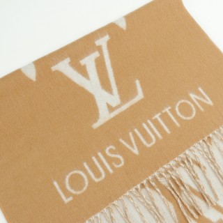 Louis Vuitton LV Monogram Cashmere Wool Scarf - Beige view 5