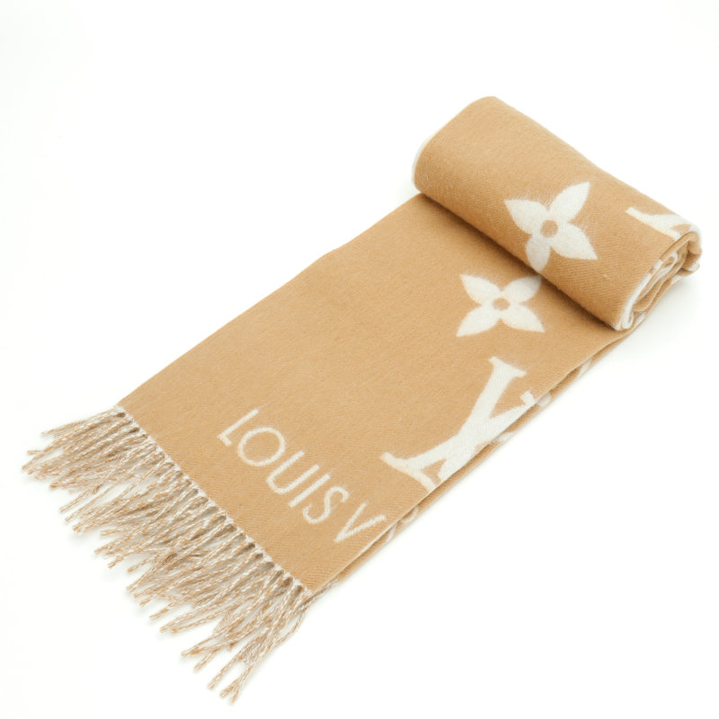 Louis Vuitton LV Monogram Cashmere Wool Scarf - Beige view