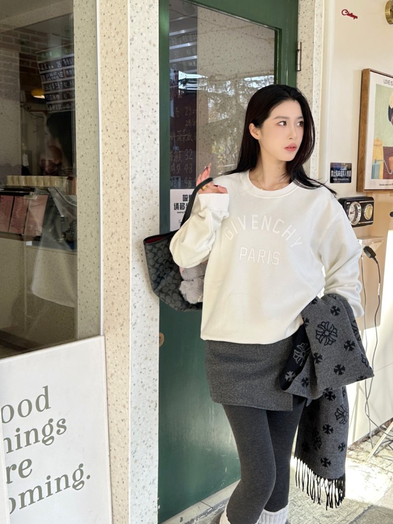 Givenchy Paris Embossed Crewneck Sweatshirt White view