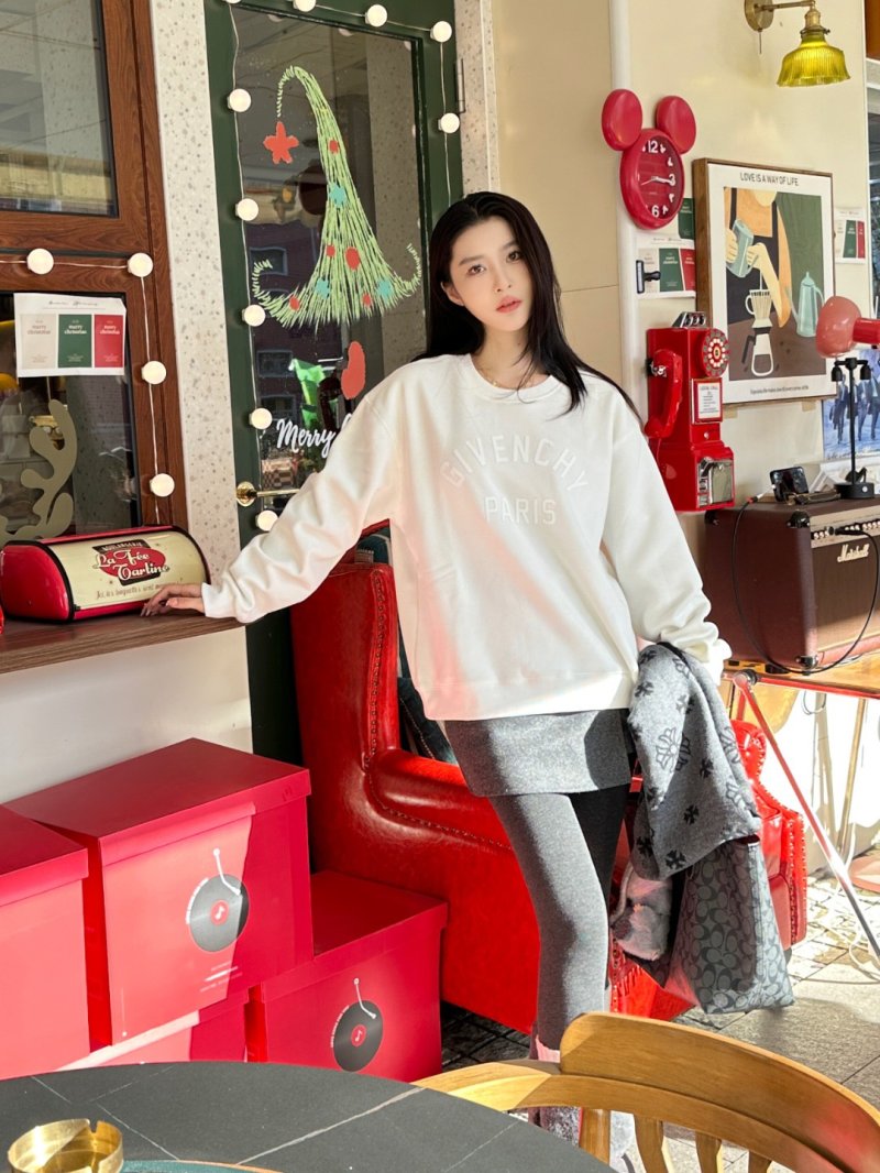 Givenchy Paris Embossed Crewneck Sweatshirt White view