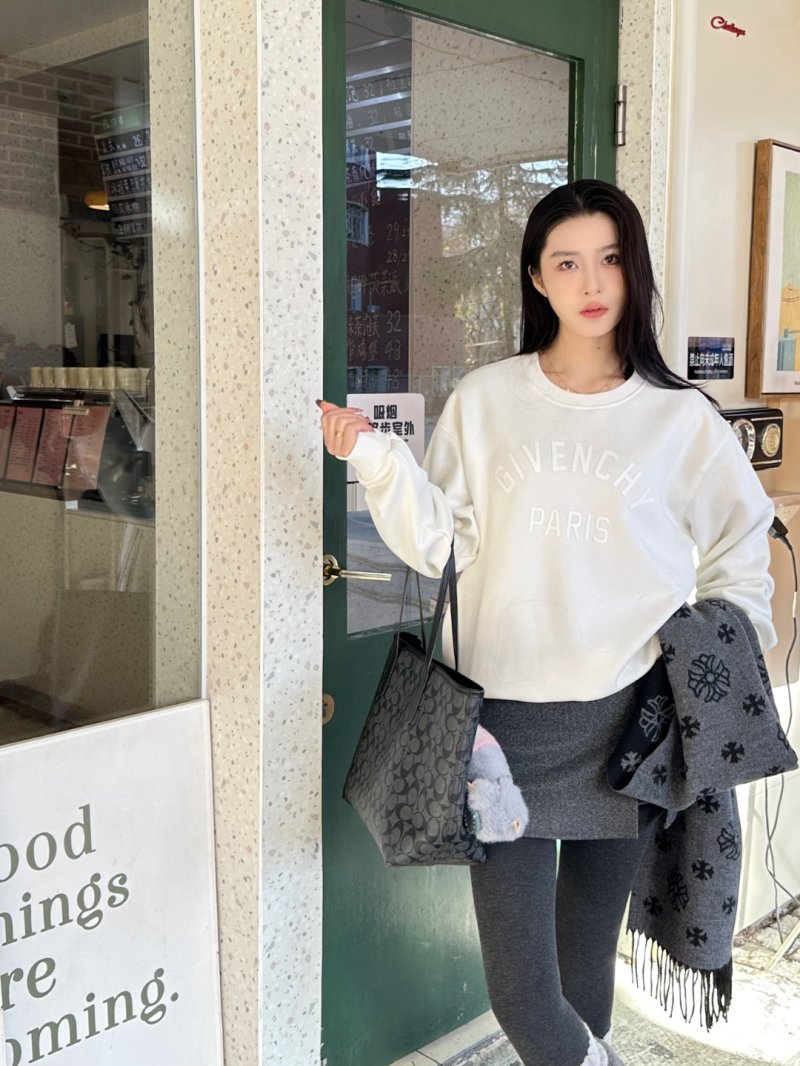 Givenchy Paris Embossed Crewneck Sweatshirt White view
