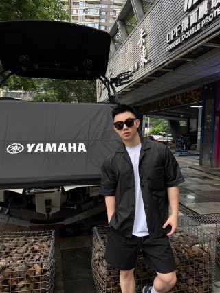 Stone Island Black Short-Sleeve Utility Shirt view 2