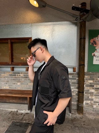 Stone Island Black Short-Sleeve Utility Shirt view 3