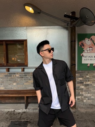 Stone Island Black Short-Sleeve Utility Shirt view 4
