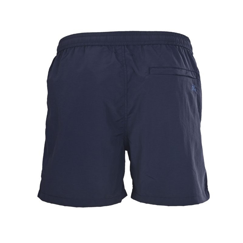 Navy Nylon Shorts with Checkered Side Stripe view