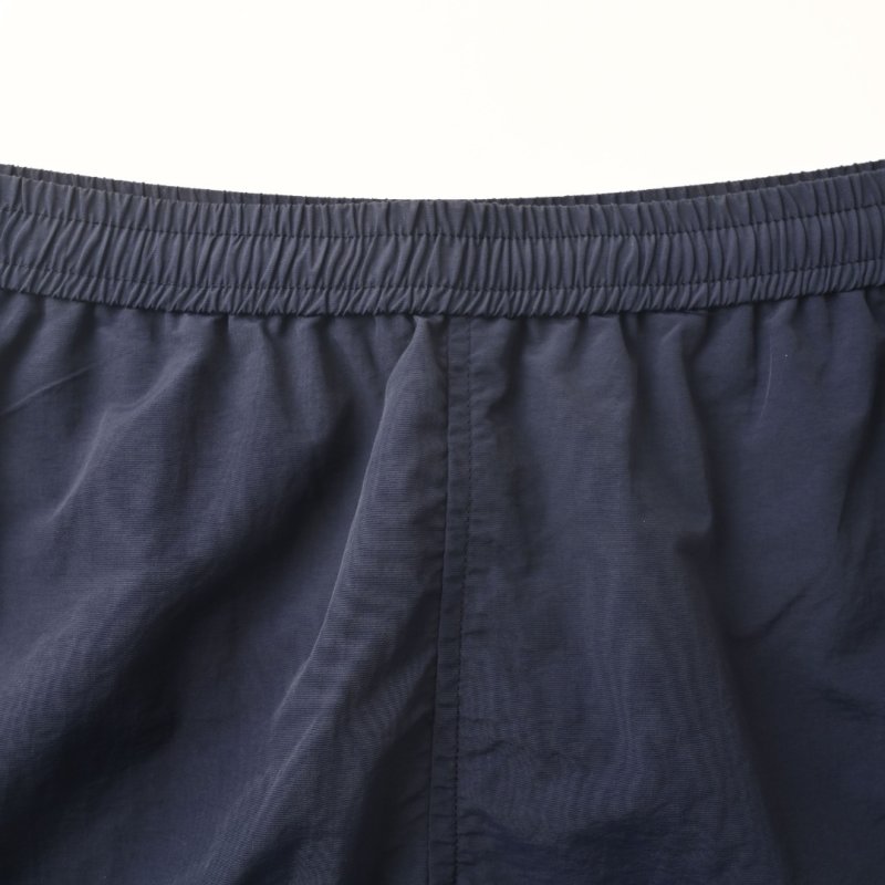 Navy Nylon Shorts with Checkered Side Stripe view