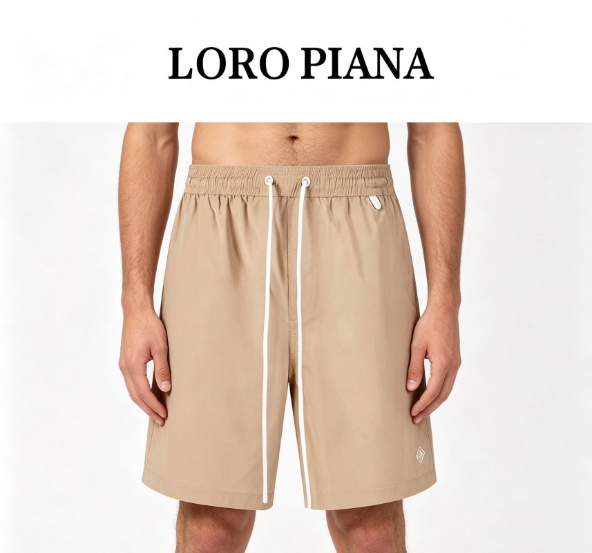 Loro Piana Beige Drawstring Shorts