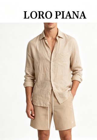 Loro Piana Beige Drawstring Shorts view 2