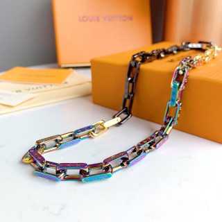 Louis Vuitton Monogram Chain Necklace - Iridescent Rainbow & Silver view 3