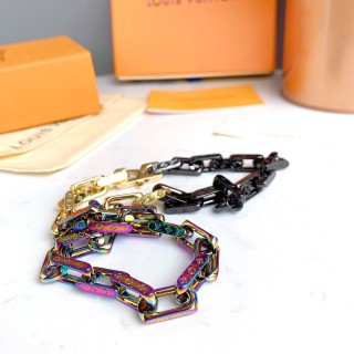 Louis Vuitton Monogram Chain Necklace - Iridescent Rainbow & Silver view 4