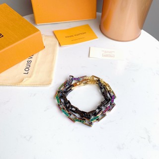 Louis Vuitton Monogram Chain Necklace - Iridescent Rainbow & Silver view 5