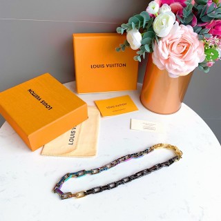 Louis Vuitton Monogram Chain Necklace - Iridescent Rainbow & Silver view 7