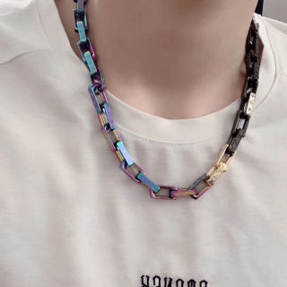 Louis Vuitton Monogram Chain Necklace - Iridescent Rainbow & Silver view 8