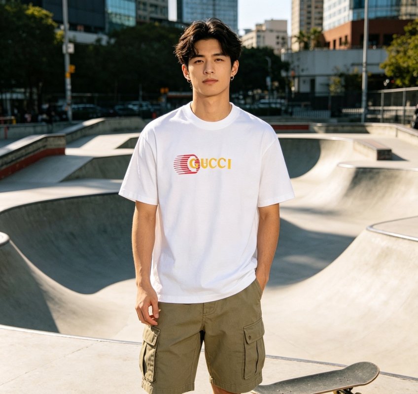 Gucci Logo Print White T-Shirt