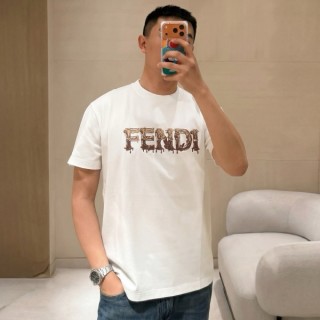 Fendi Gold Logo White T-Shirt view 4