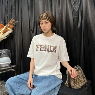Fendi Gold Logo White T-Shirt view 7