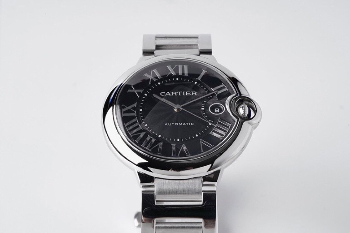 Cartier Ballon Bleu 42mm Automatic Steel Watch Black Dial view