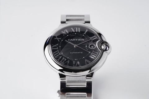 Cartier Ballon Bleu 42mm Automatic Steel Watch Black Dial view 2