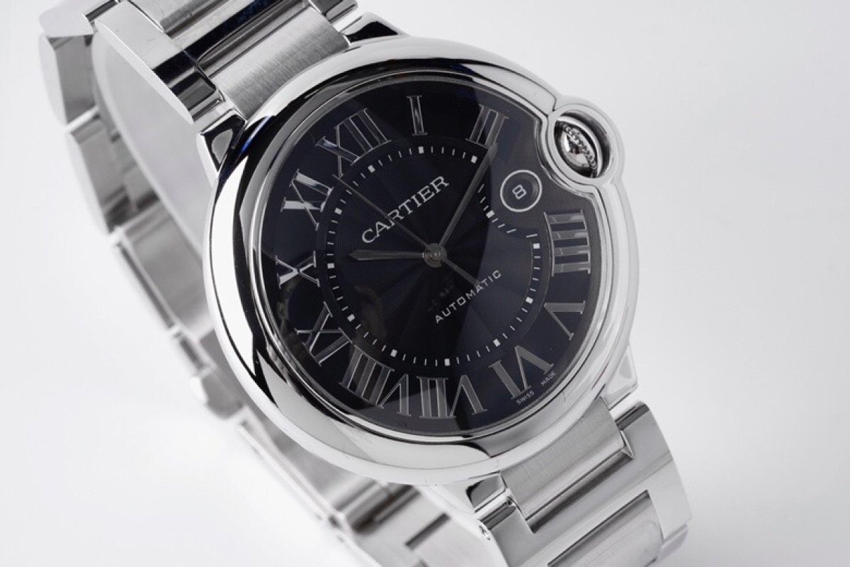 Cartier Ballon Bleu 42mm Automatic Steel Watch Black Dial view