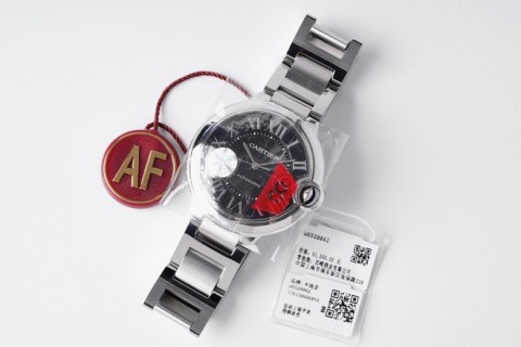 Cartier Ballon Bleu 42mm Automatic Steel Watch Black Dial view 9