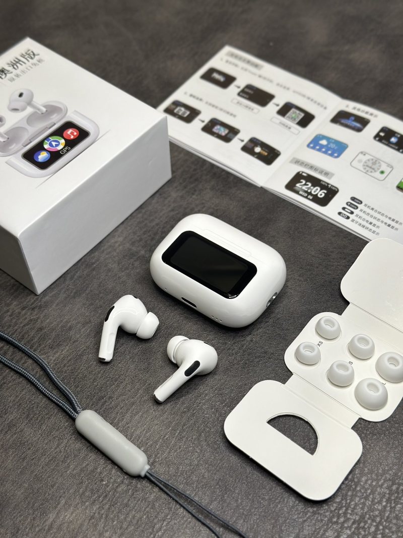 Apple AirPods Pro 3 White Display Screen Earbuds view