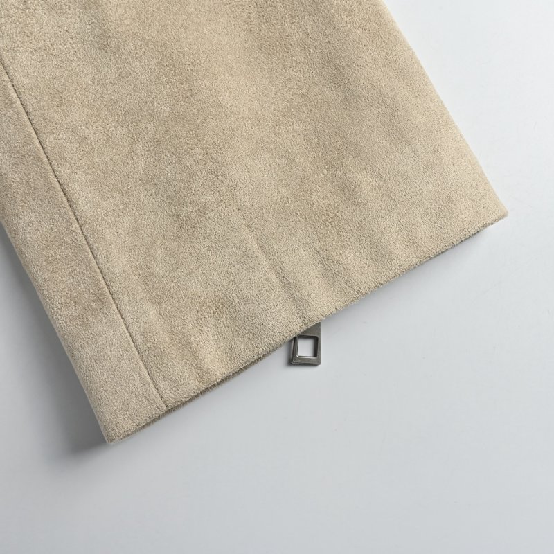 Beige Zip-Up Bomber Jacket with Ribbed Hem view