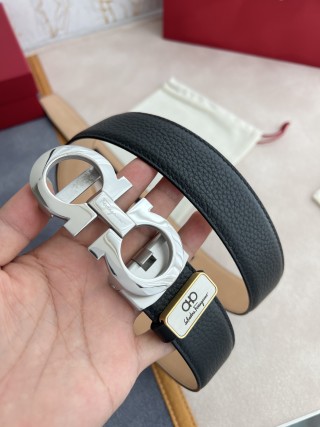 Ferragamo Gancini Automatic Buckle Belt Black view 1