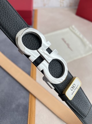 Ferragamo Gancini Automatic Buckle Belt Black view 3