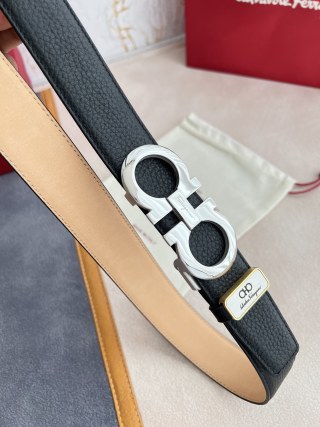 Ferragamo Gancini Automatic Buckle Belt Black view 4