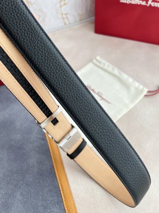 Ferragamo Gancini Automatic Buckle Belt Black view 5