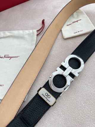 Ferragamo Gancini Automatic Buckle Belt Black view 6