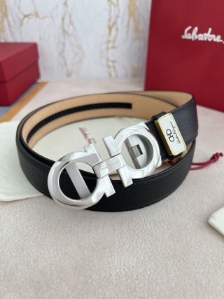 Ferragamo Gancini Automatic Buckle Belt Black view 7